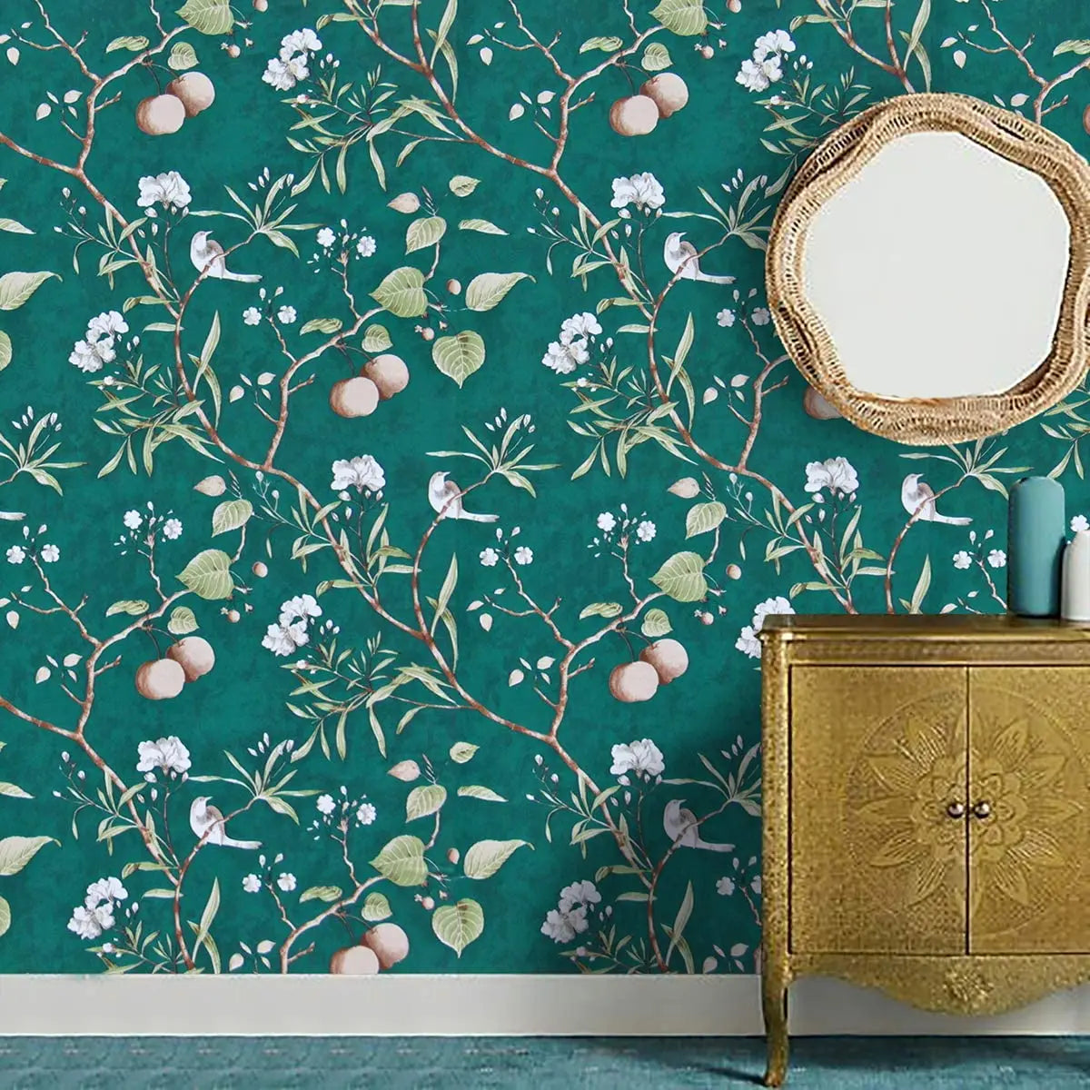Peach Tree Blossom Peel & Stick Wallpaper