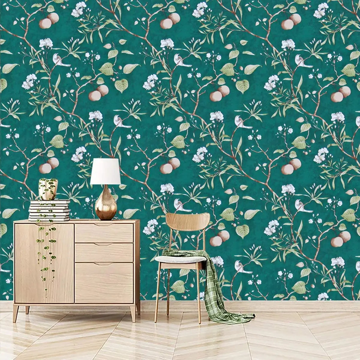 Peach Tree Blossom Peel & Stick Wallpaper