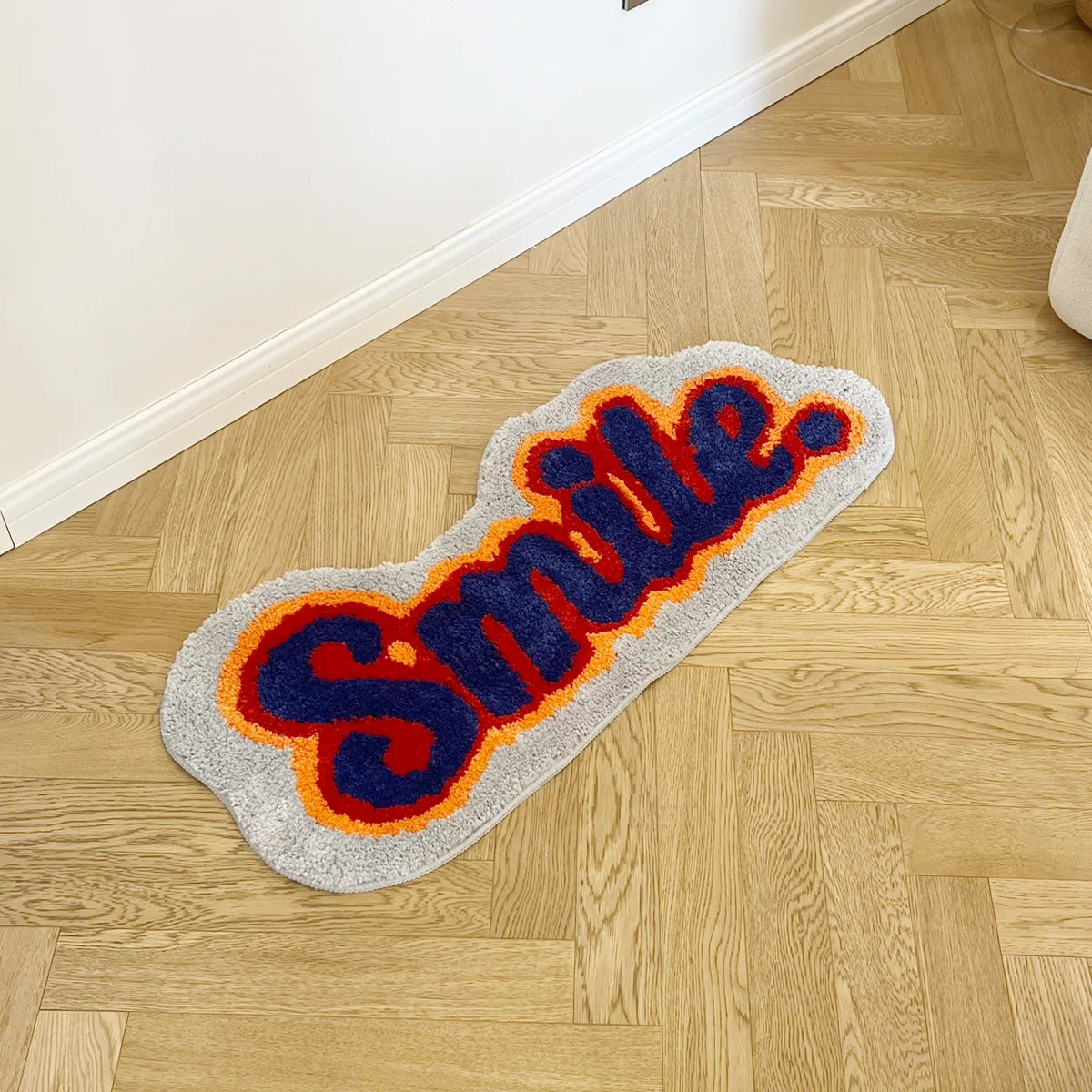 Smile Letter Flocking Rug