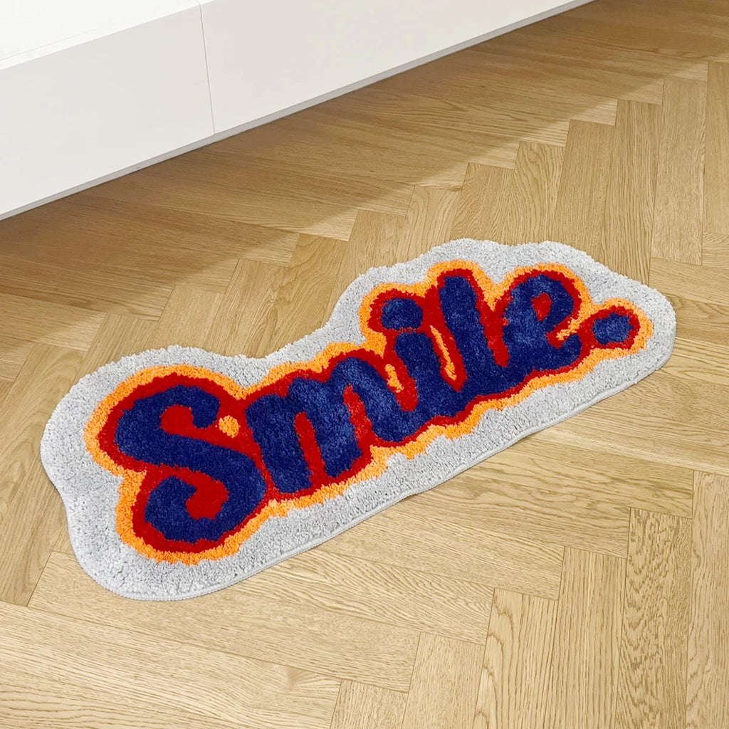 Smile Letter Flocking Rug