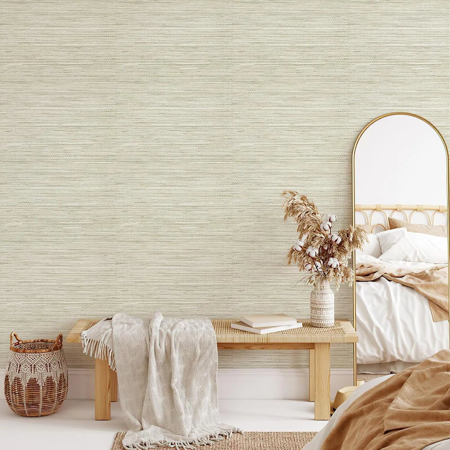 Grasscloth Peel & Stick Wallpaper