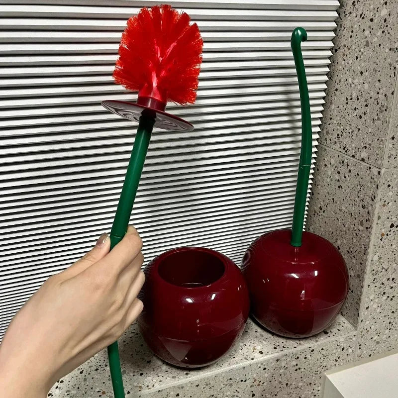 Cherry-Shaped Toilet Brush & Holder Set