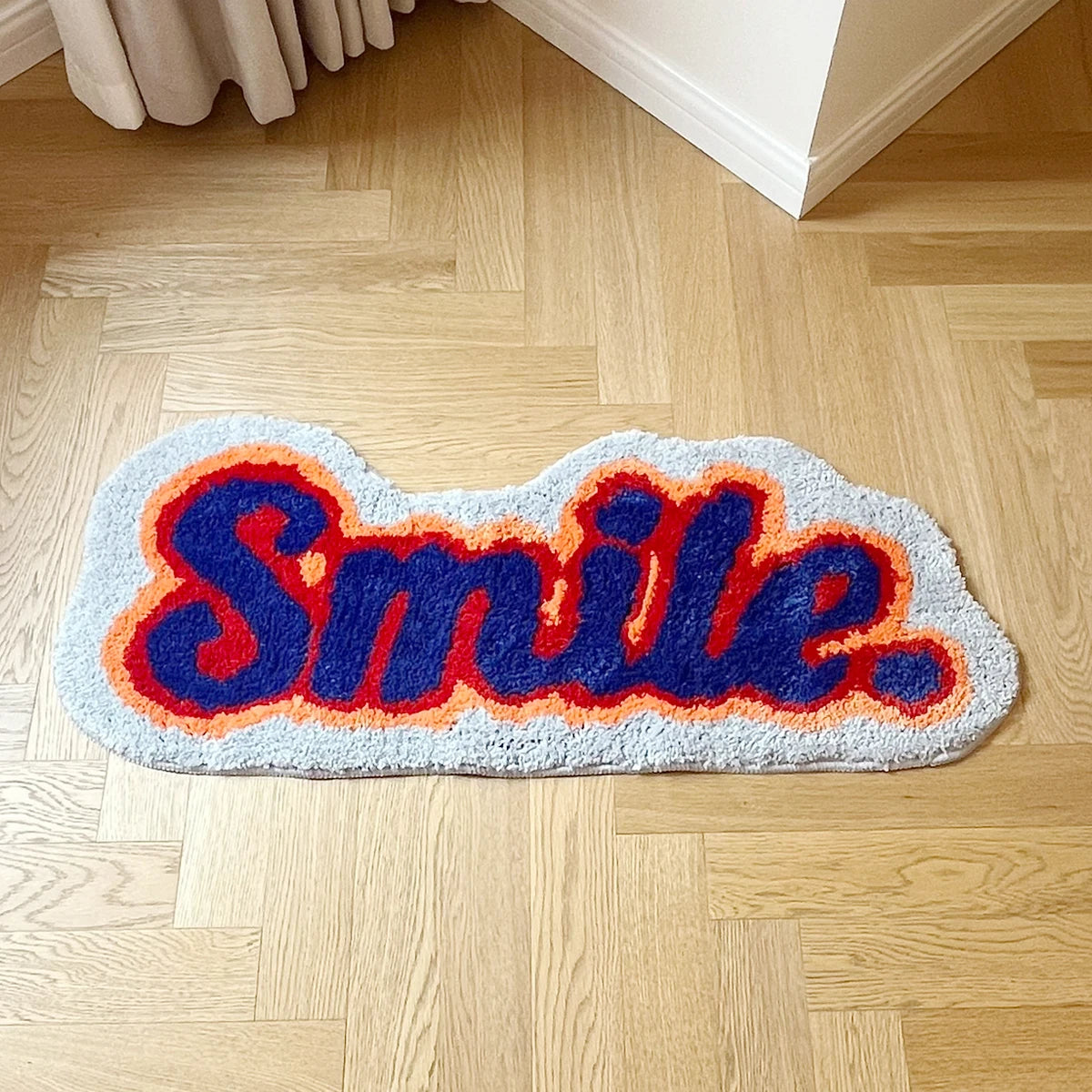 Smile Letter Flocking Rug
