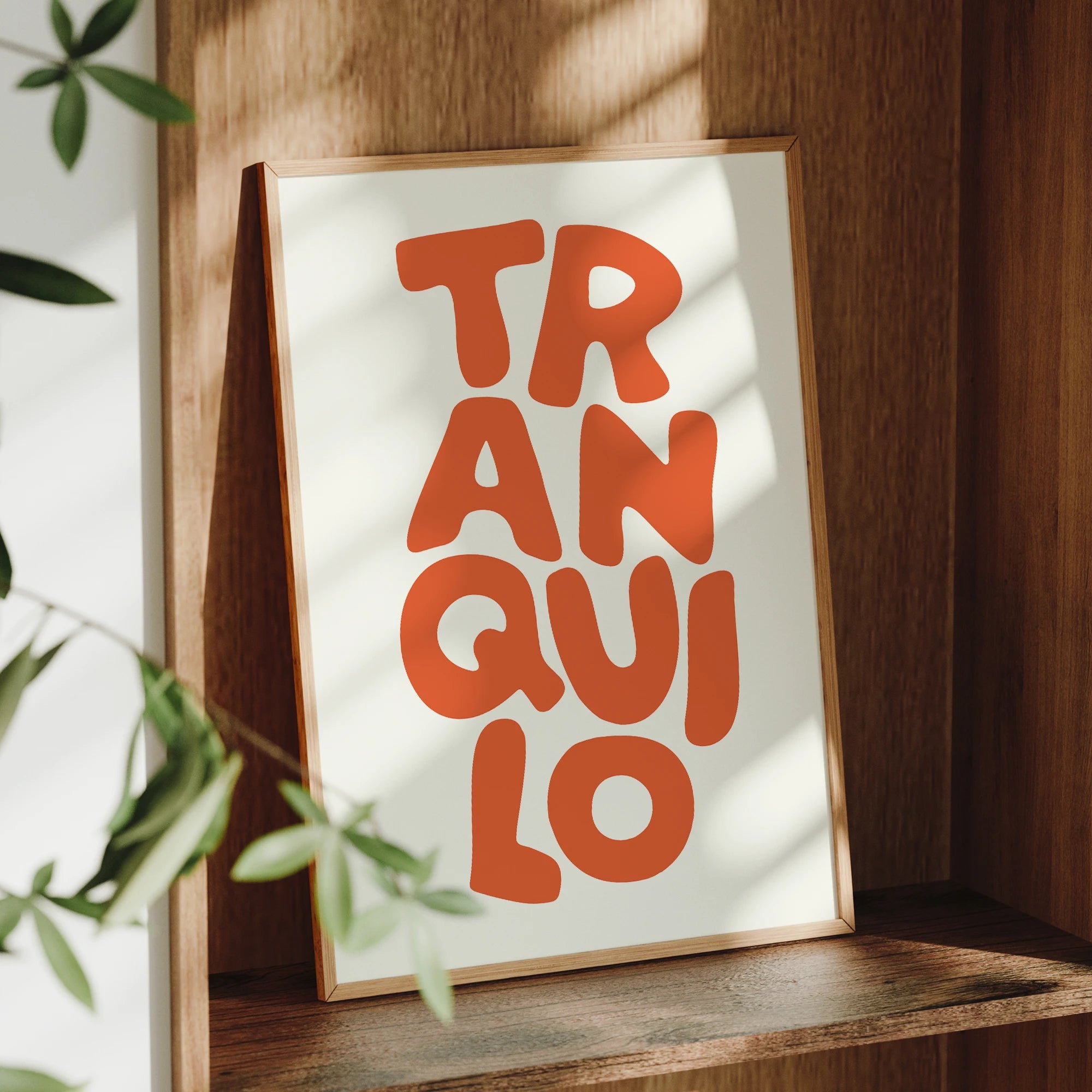 Boho "Tranquilo" Orange Art Print