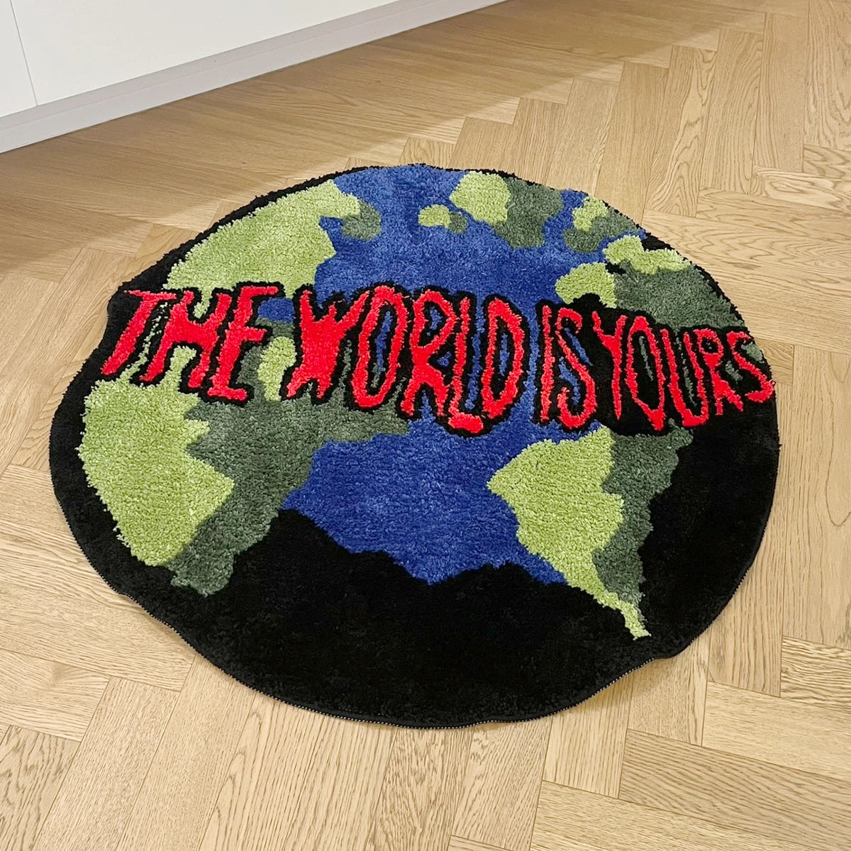 "The World Is Yours" Earth Round Rug