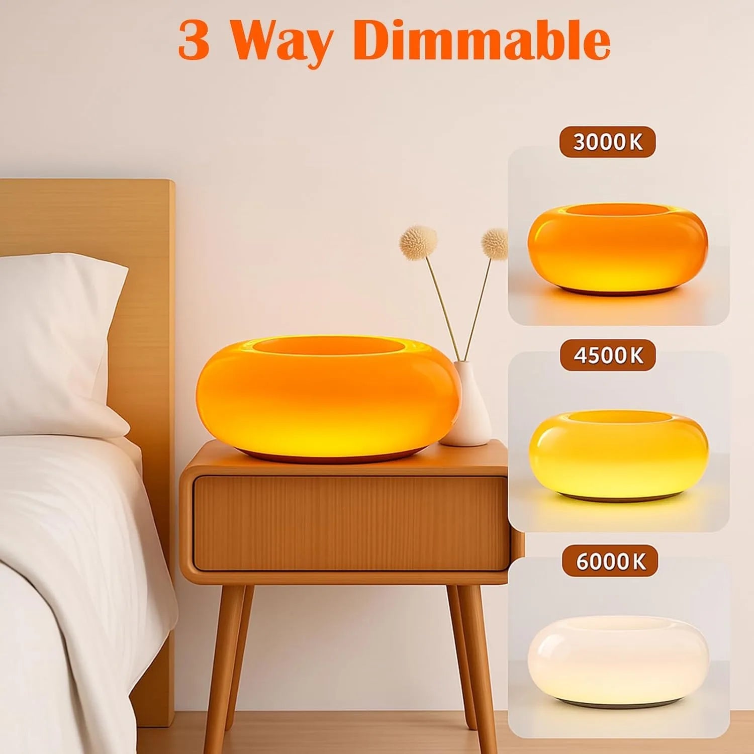 Doughnut Lamp - Orange