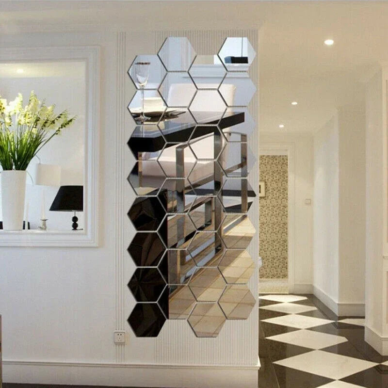 Hexagon 3D Mirror Wall Stickers
