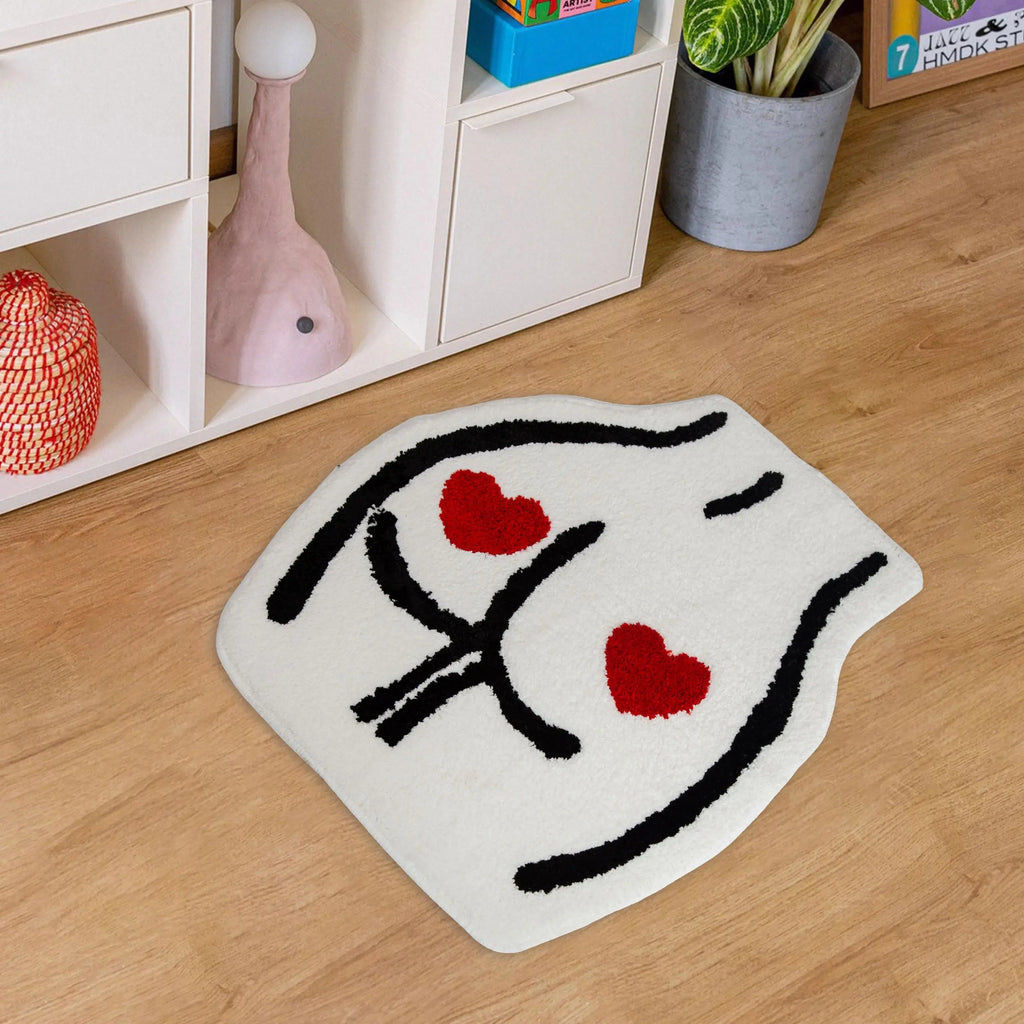 Heart Butt Shaped Tufted Rug