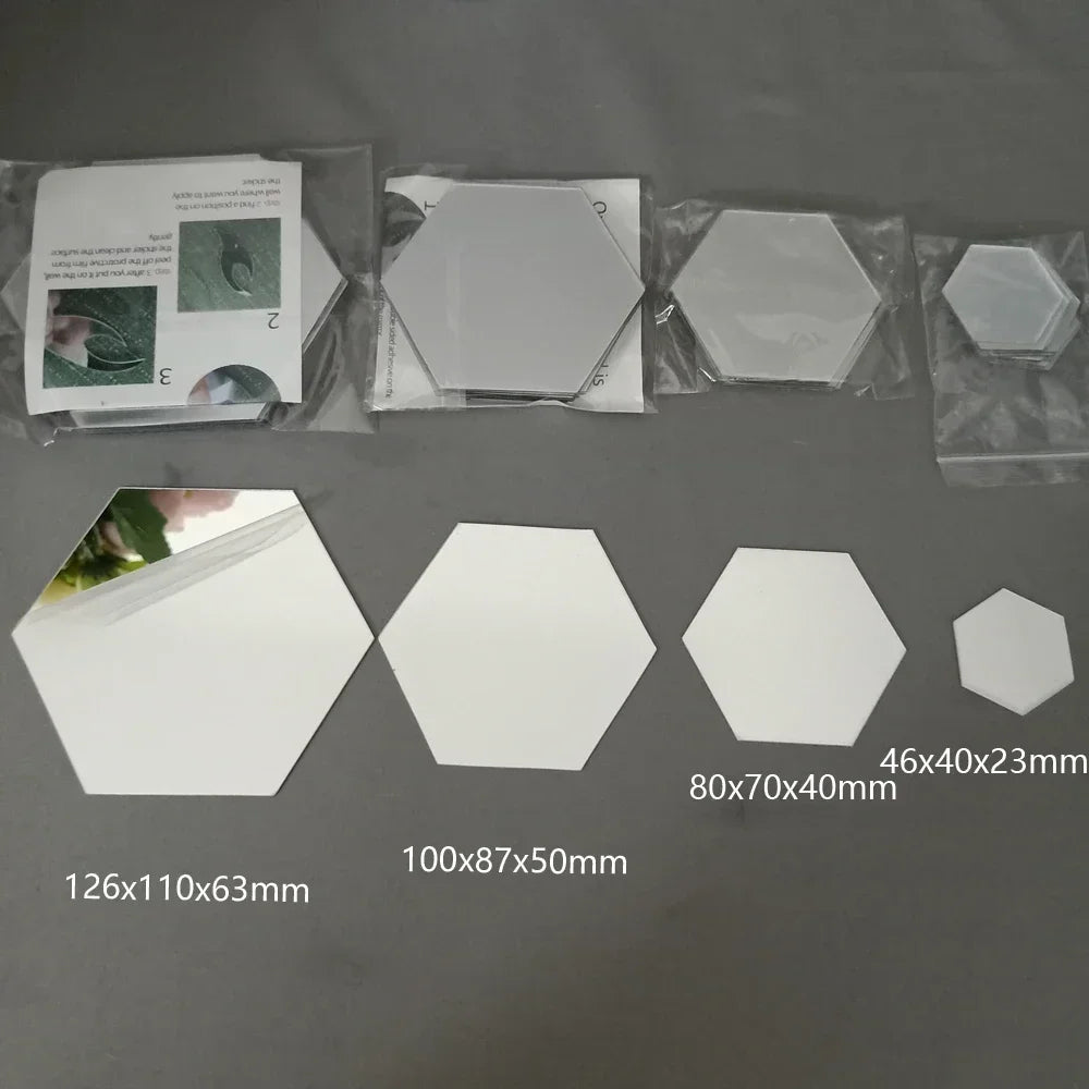 Hexagon 3D Mirror Wall Stickers