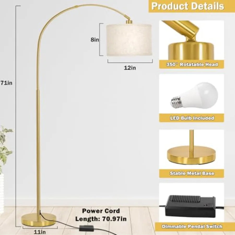 Gold Arc Floor Lamp