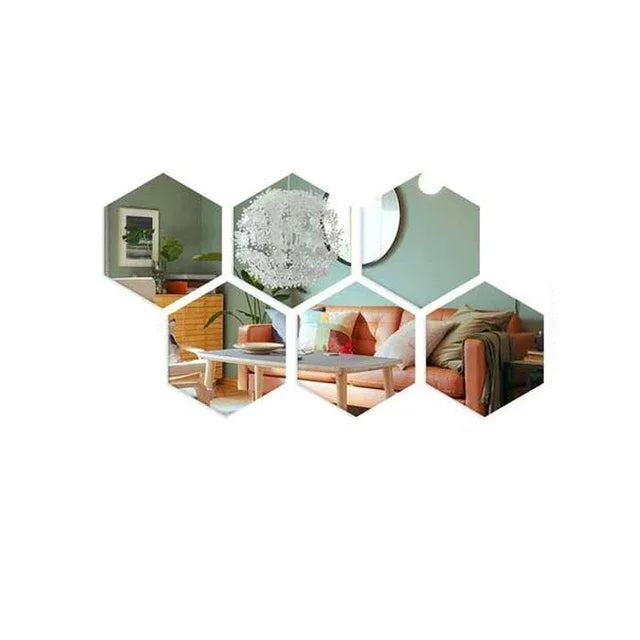 Hexagon 3D Mirror Wall Stickers
