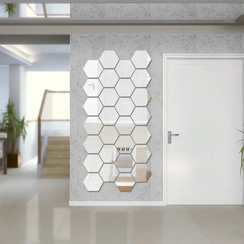 Hexagon 3D Mirror Wall Stickers