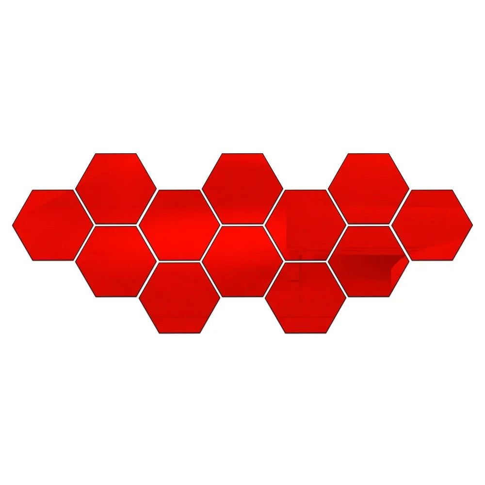 Hexagon 3D Mirror Wall Stickers