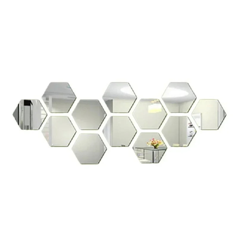Hexagon 3D Mirror Wall Stickers