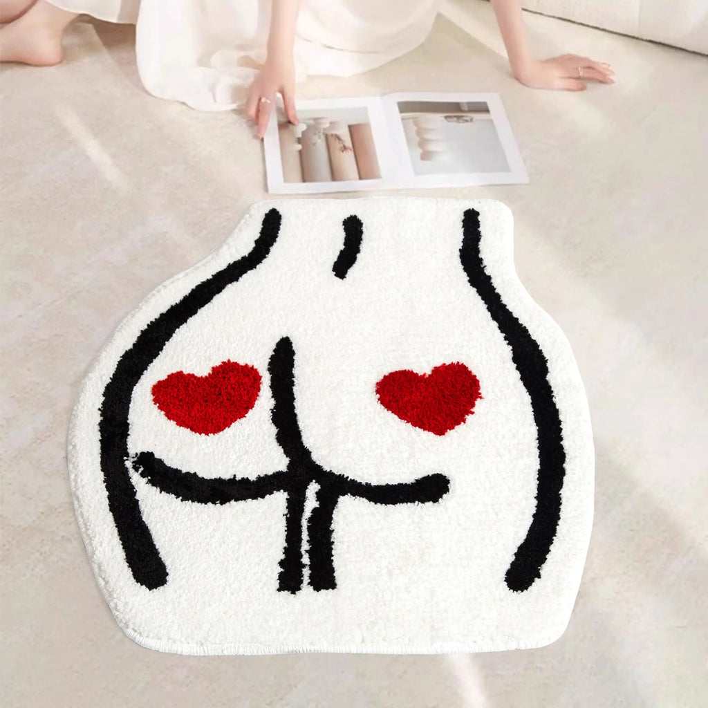 Heart Butt Shaped Tufted Rug