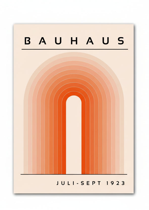 Bauhaus Orange Rainbow Art Print
