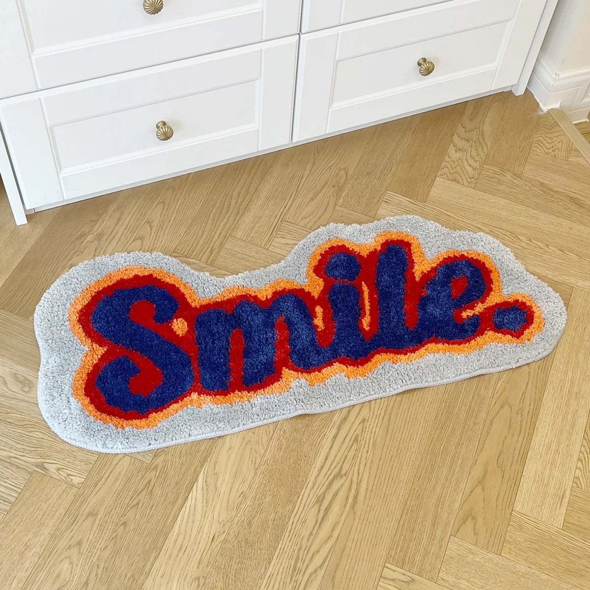 Smile Letter Flocking Rug