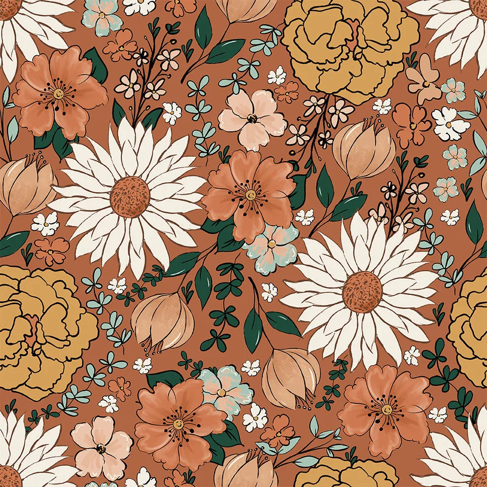 Retro Floral Peel & Stick Wallpaper
