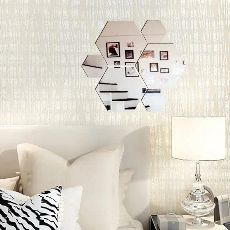 Hexagon 3D Mirror Wall Stickers