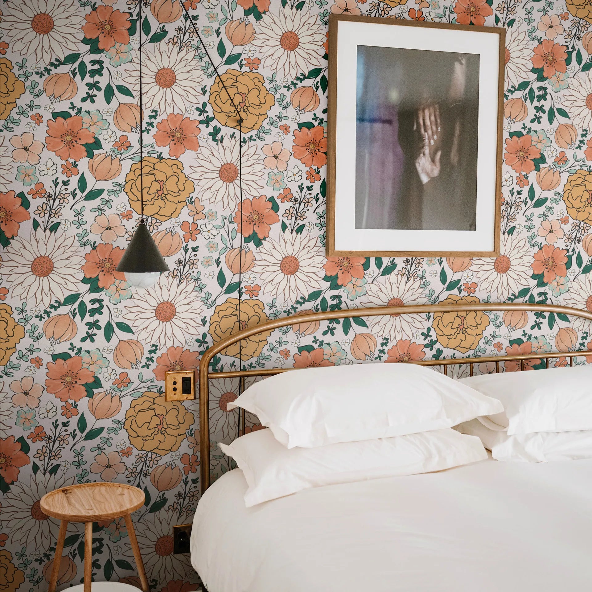 Retro Floral Peel & Stick Wallpaper