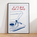 Modern Music "Play It Twice" Retro Groovy Art Print