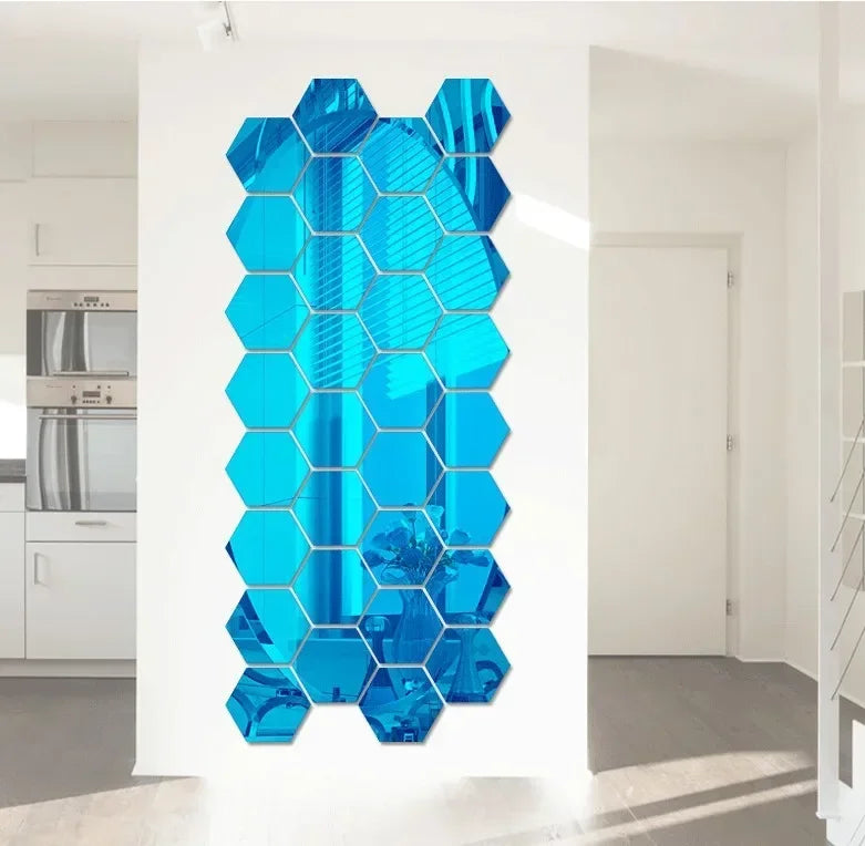 Hexagon 3D Mirror Wall Stickers