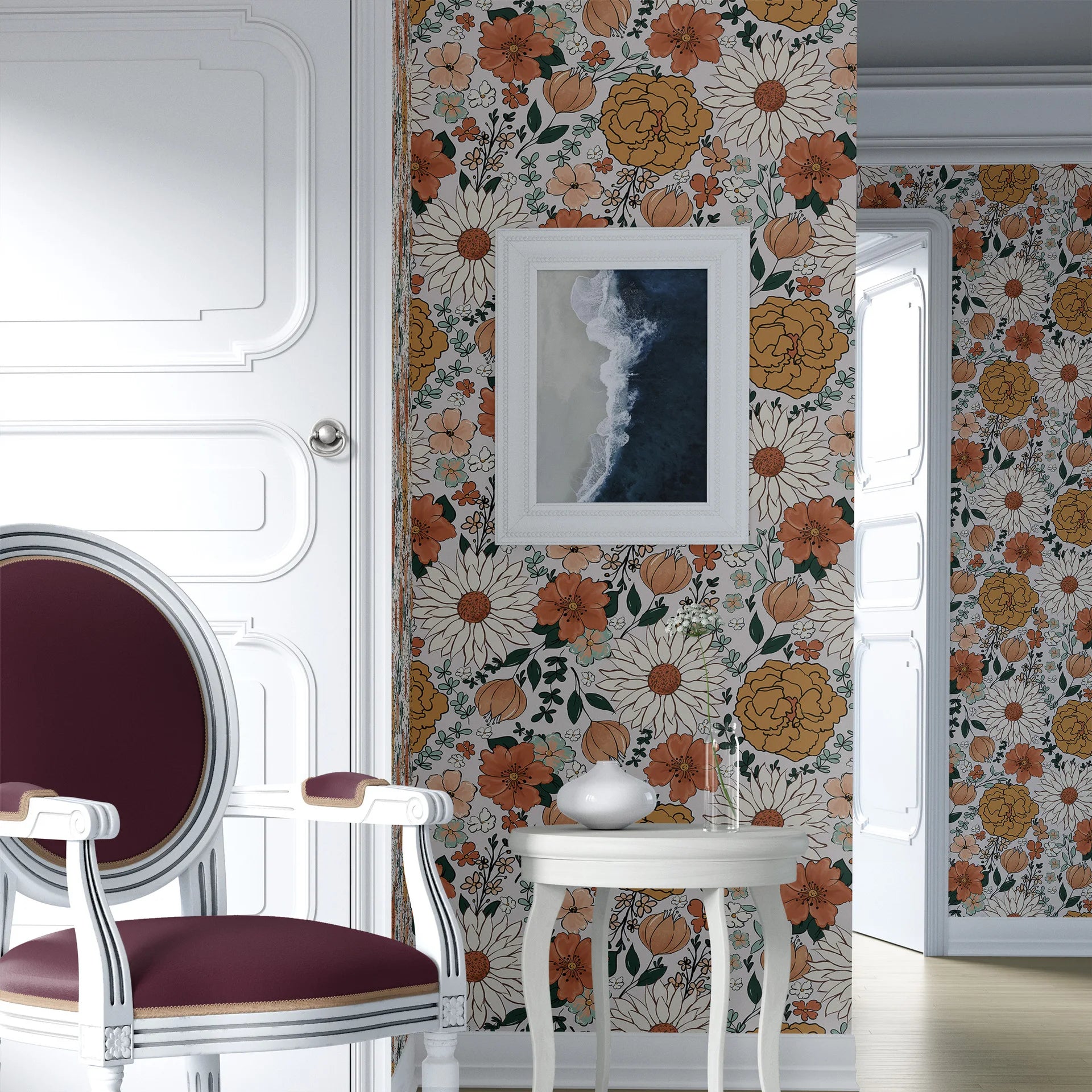 Retro Floral Peel & Stick Wallpaper