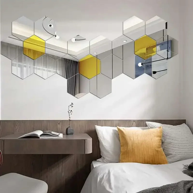 Hexagon 3D Mirror Wall Stickers