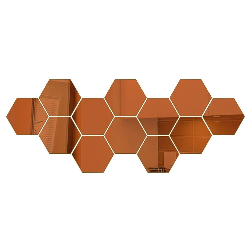 Hexagon 3D Mirror Wall Stickers