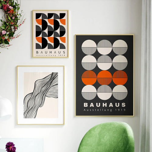 Bauhaus Orange Rainbow Art Print