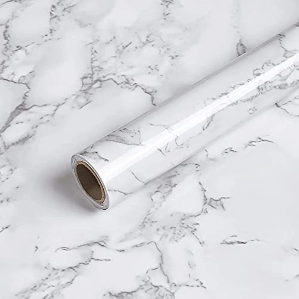 White Grey Marble Peel & Stick Contact Paper