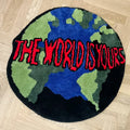"The World Is Yours" Earth Round Rug