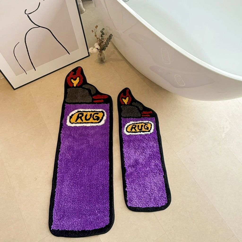 Purple Lighter Shaped Tufted Rug