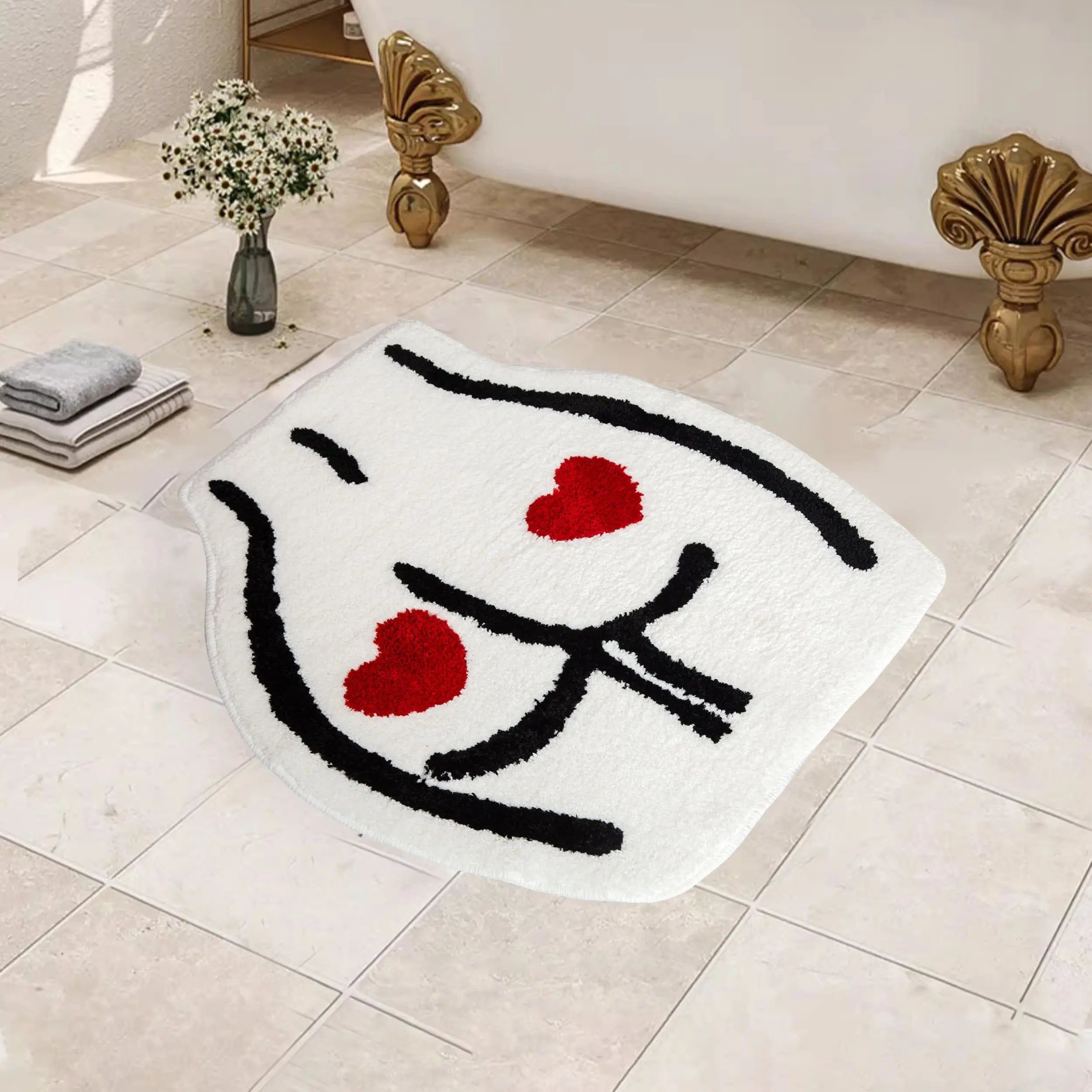 Heart Butt Shaped Tufted Rug