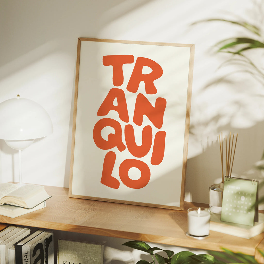 Boho "Tranquilo" Orange Art Print