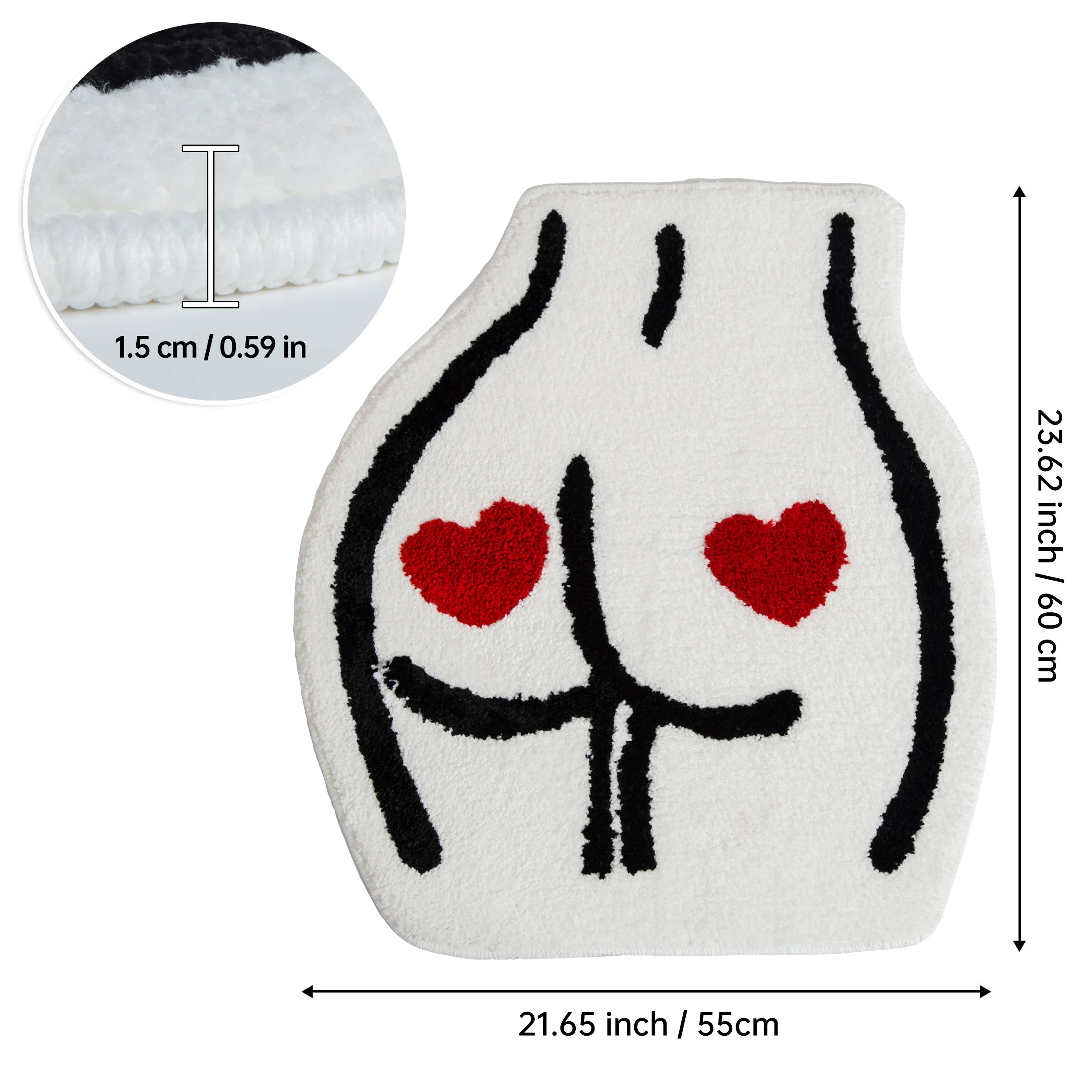 Heart Butt Shaped Tufted Rug