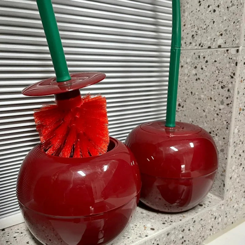 Cherry-Shaped Toilet Brush & Holder Set