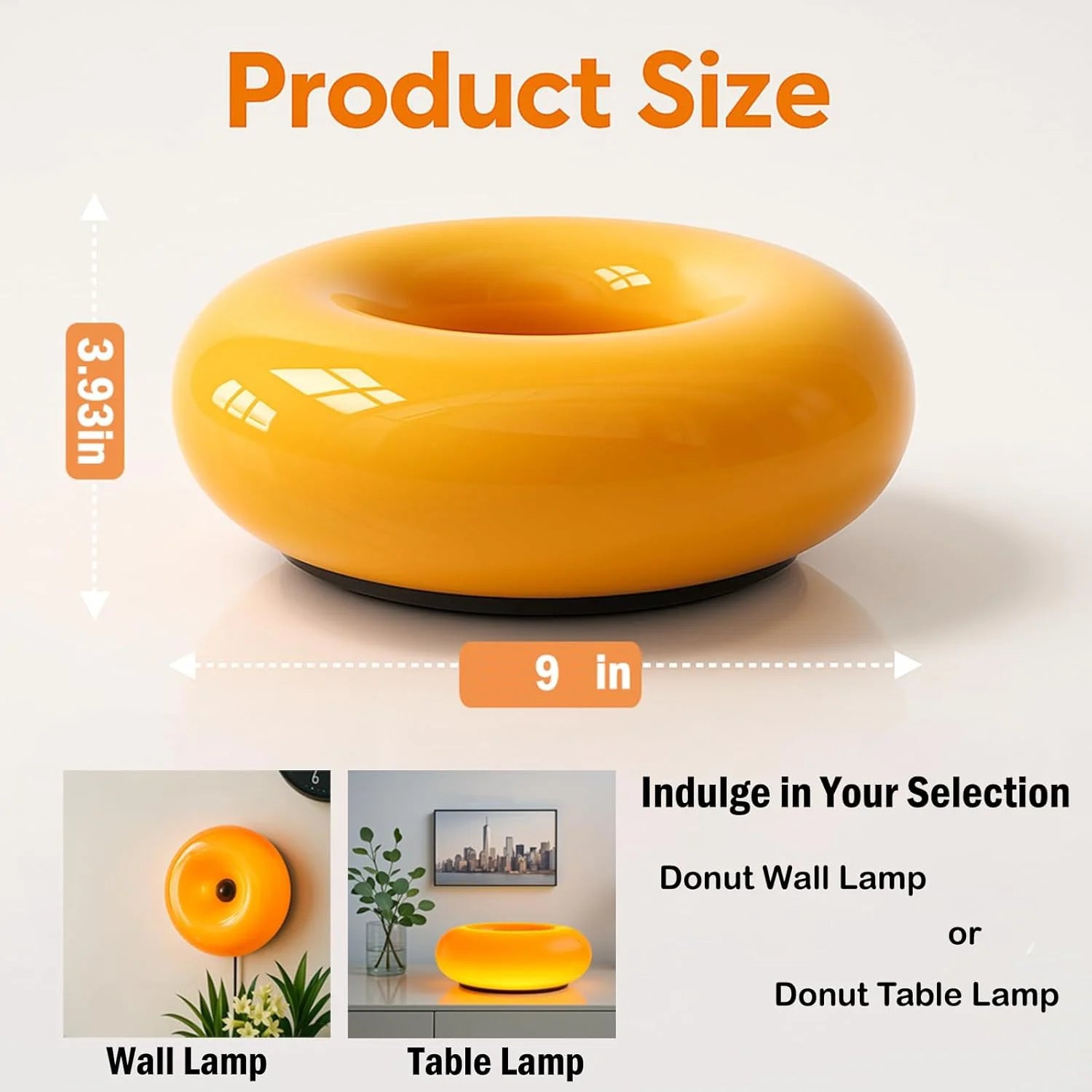 Doughnut Lamp - Orange