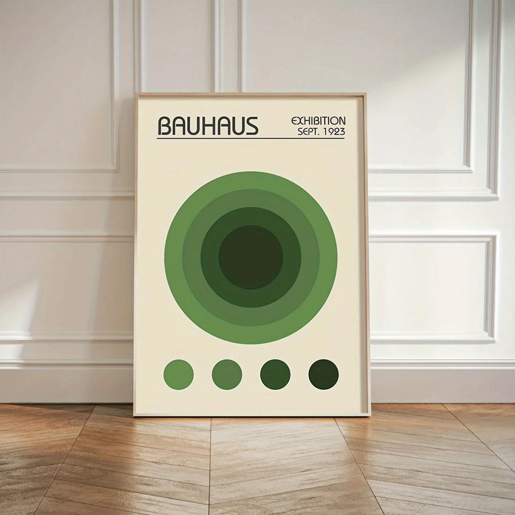 Green Bauhaus Geometric Art Prints