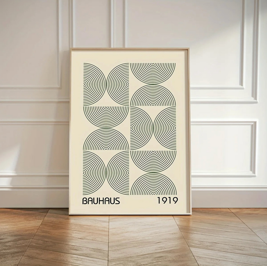 Green Bauhaus Geometric Art Prints