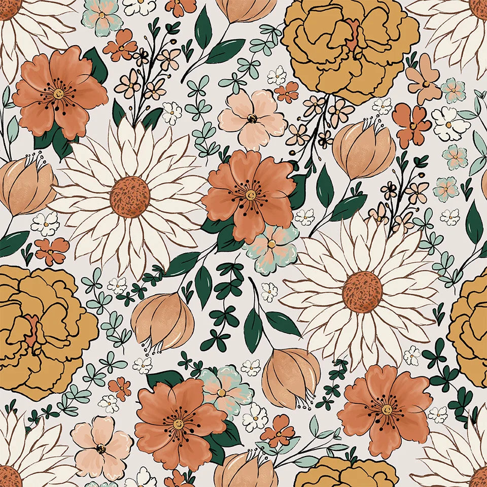 Retro Floral Peel & Stick Wallpaper