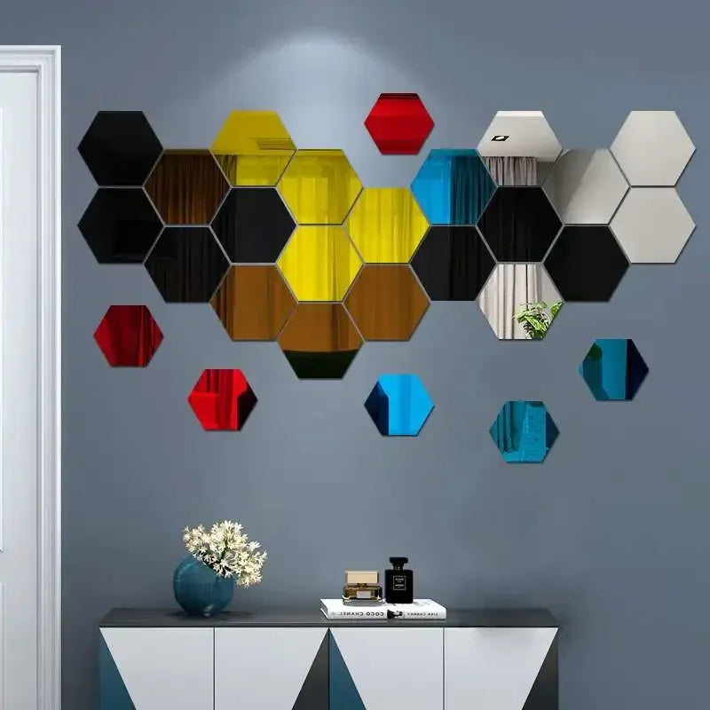 Hexagon 3D Mirror Wall Stickers