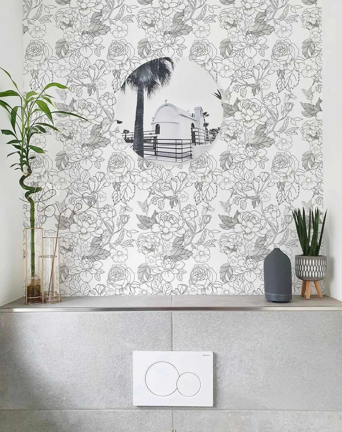 Black & White Leaf Peel & Stick Wallpaper