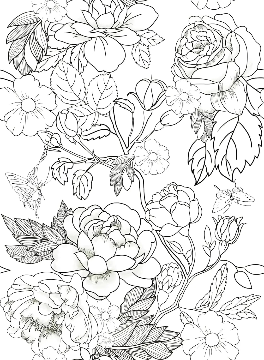 Black & White Leaf Peel & Stick Wallpaper