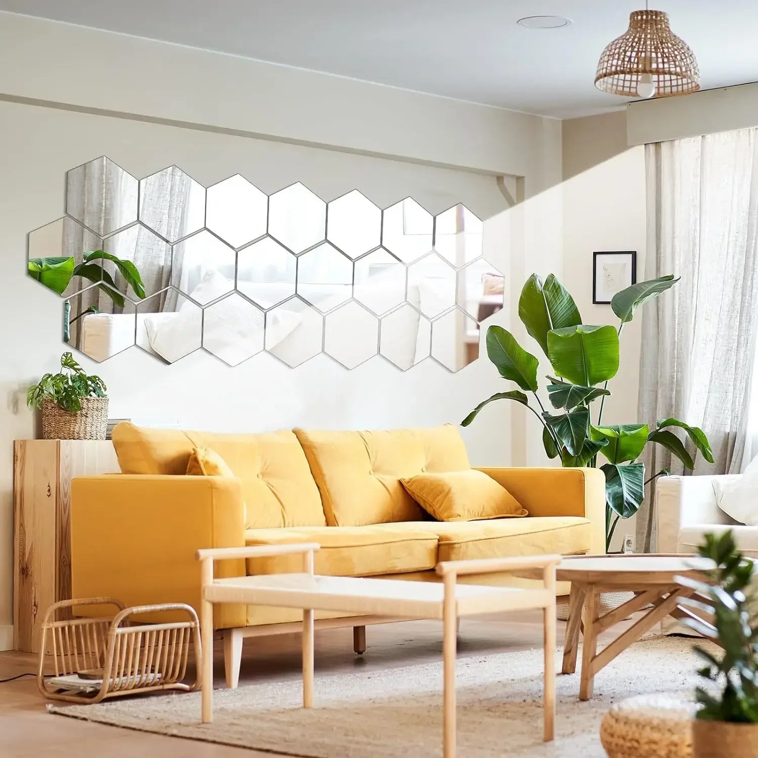 Hexagon 3D Mirror Wall Stickers