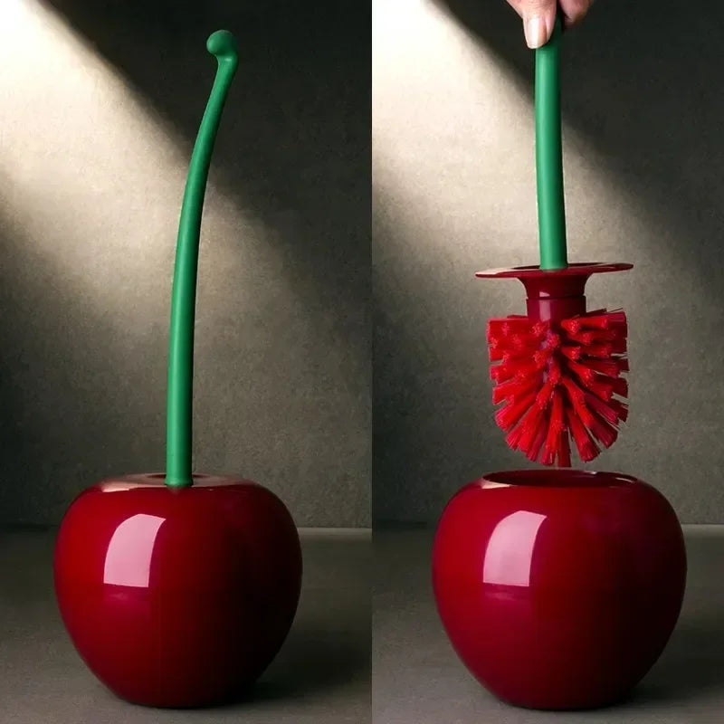 Cherry-Shaped Toilet Brush & Holder Set