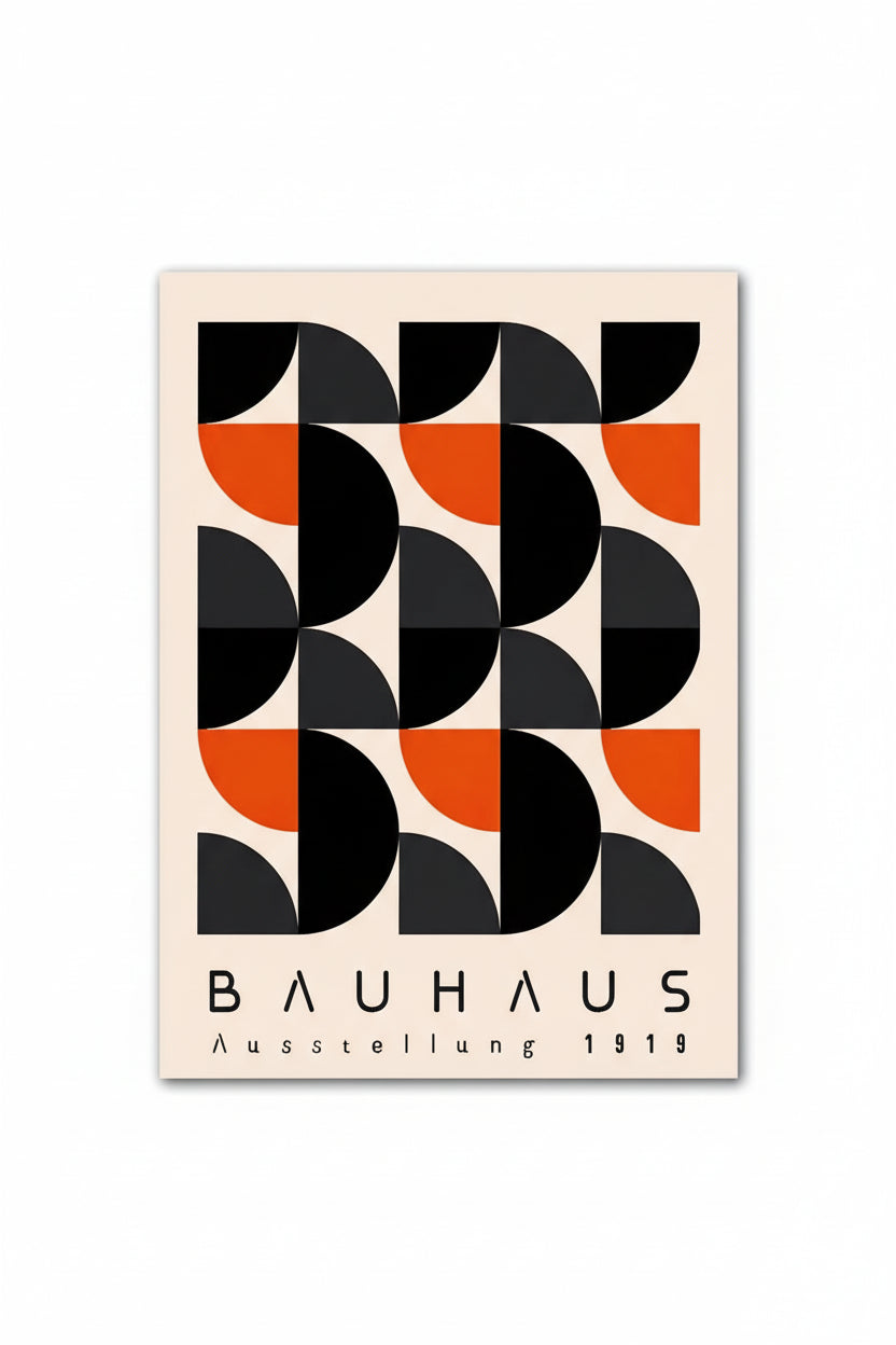 Black and Orange Bauhaus Art Print