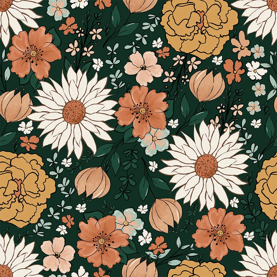 Retro Floral Peel & Stick Wallpaper